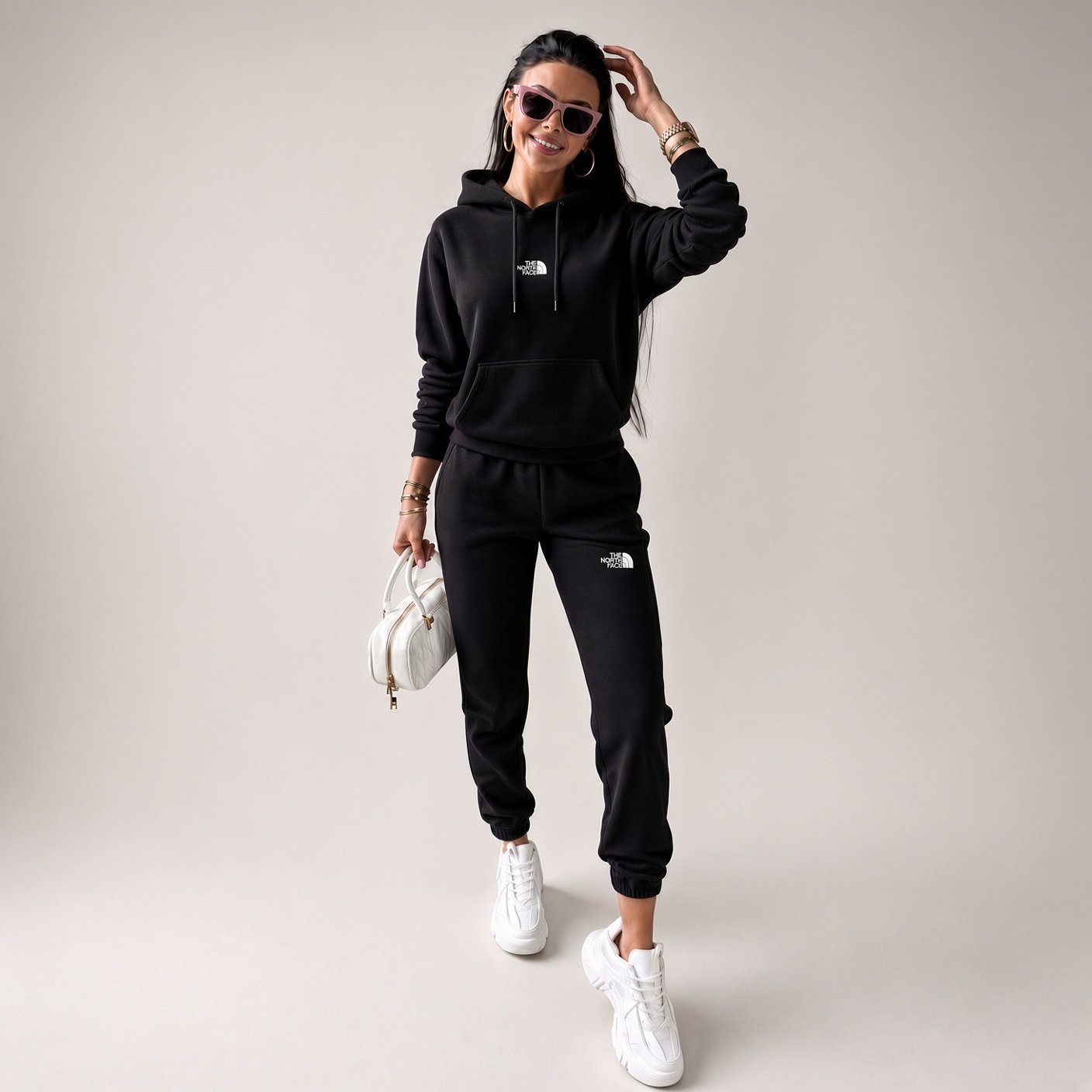 Dres damski Premium czarny z kapturem